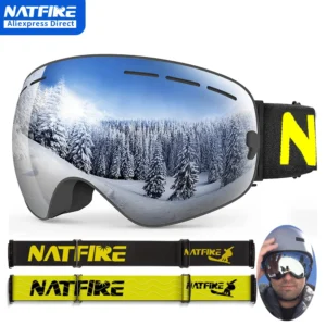 Ski Goggles Anti Fog Winter Snow Sports Goggles with UV Protection for Men Women Youth Interchangeable Lens Snowboard Glasses