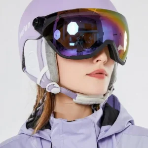 Ski Helmet with Goggles Snowboard 2 in 1 Visor Integrally-molded Men Women Winter Snow Sports Outdoor Girls Boys Children Kids