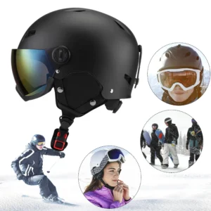 Ski Helmet EPS Snow Helmets with  ABS Shell Women Men Skateboard Snowboard Helmet Windproof Ski Glasses Integrally Molded