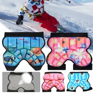 Kids Snowboard Padded Pant Thickened 3D Padded Hip Protective Short Shock Absorbing Adjustable Skateboard Butt Pad for Skating